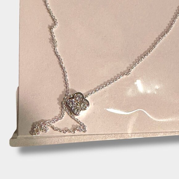 Electric Picks Camilla Necklace Silver Plated Chain With Flower Charm 16in - Picture 3 of 6